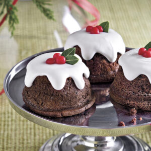 Snowy Chocolate Baby Cakes