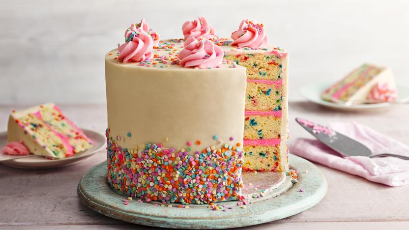 Fluffy Confetti Birthday Cake