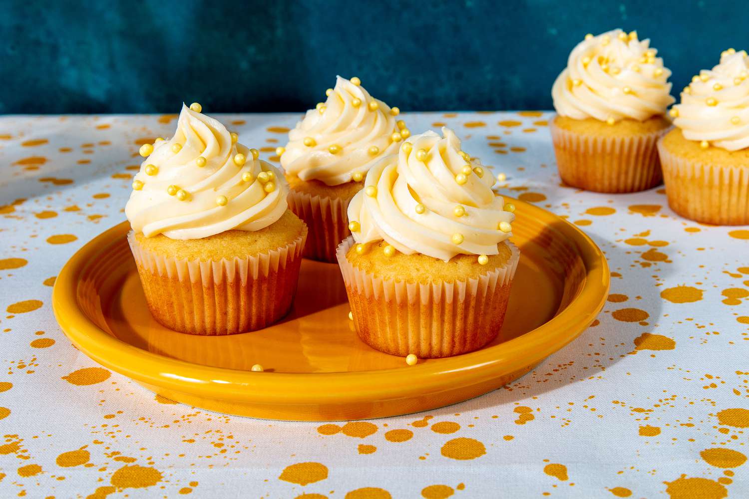 Yellow Birthday Cupcakes