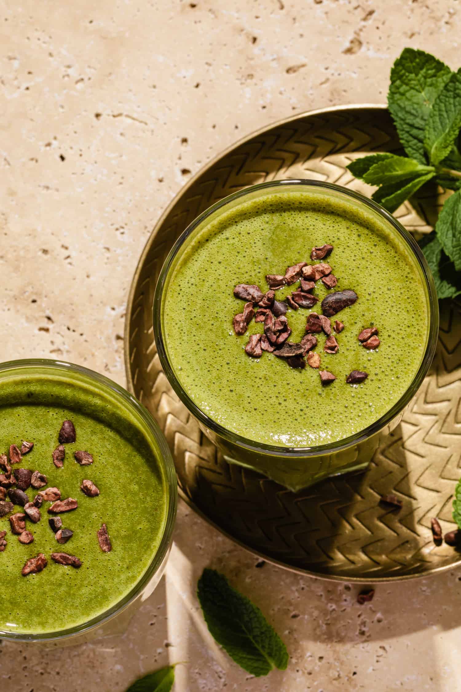 Superfood Mint Cacao Nib Protein Green Smoothie