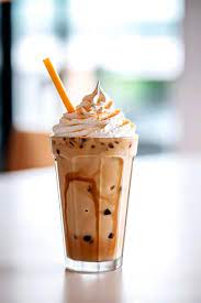 Iced Latte with Abstract Art