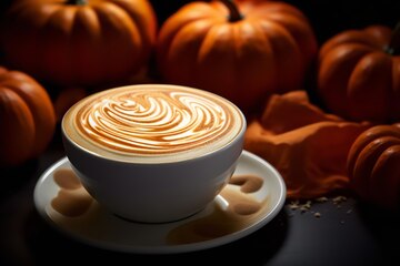 Pumpkin Spice Latte with Leaf Art